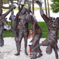 large outdoor copper sculptures metal craft children playing statue garden